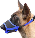 HEELE Dog Muzzle,Soft Nylon Muzzle Anti Biting Barking Chewing,Air Mesh Breathable Drinkable Adjustable Loop Pets Muzzle for Small Medium Large Dogs 4 Colors 4 Sizes (Blue, XL)