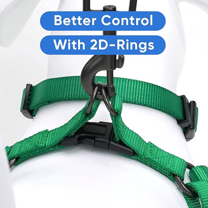 Pawtitas Solid Step-in Dog Harness – Adjustable No-Pull Vest for Puppies to Seniors, Safe & Comfortable L Lush Green