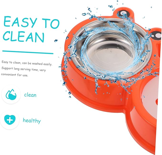 1PC Non Slip Automatic Dog Water and Food Dispenser Bowl Dual Pet Feeding Durable for and Convenient Feeding