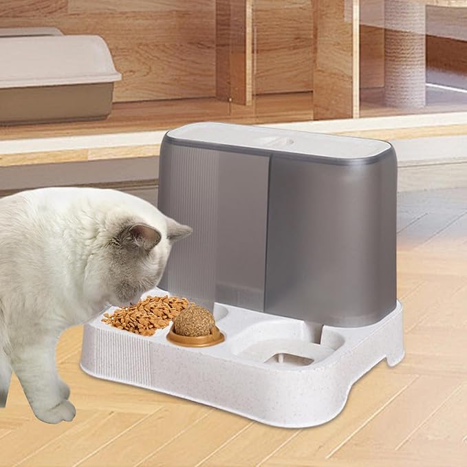 Automatic Cat Feeder, Cat Auto Feeder Dog Feeders, Cat Feeder Automatic, Automatic Dog Food Dispenser, Large Capacity Water Dispenser, Pet Food Dispenser, Food Bowl Pet Supplies (White)