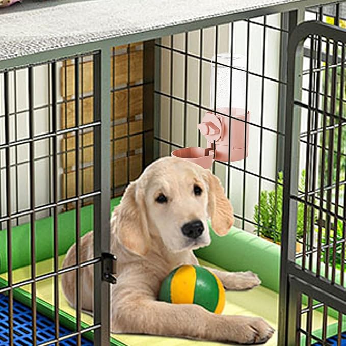 Dog Drinking Water Bowl, Pet Automatic Dog Water Dispenser, Dogs Waterer And Food Feeder For Small Medium Cat Puppy Kitten Large Capacity, Hangable Pet Wateer Dispenser For Apartment Small Medium Larg