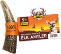 Tibetan Elk Antler for Dogs, Grade-A, 5"+ Premium Chews, Pack of 2, Naturally shed Healthy & Longer Lasting Aggressive chewers, USA Product Antler (Whole)
