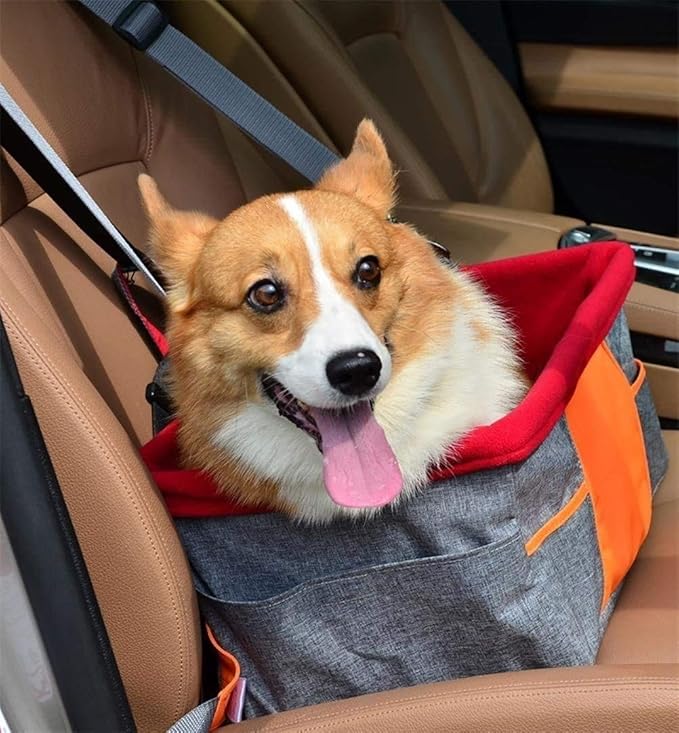 XIXIXIAN Booster Seat for Dogs, Portable Pet Booster Car Seat Elevated Pet Bed for Cars, Trucks and SUVs