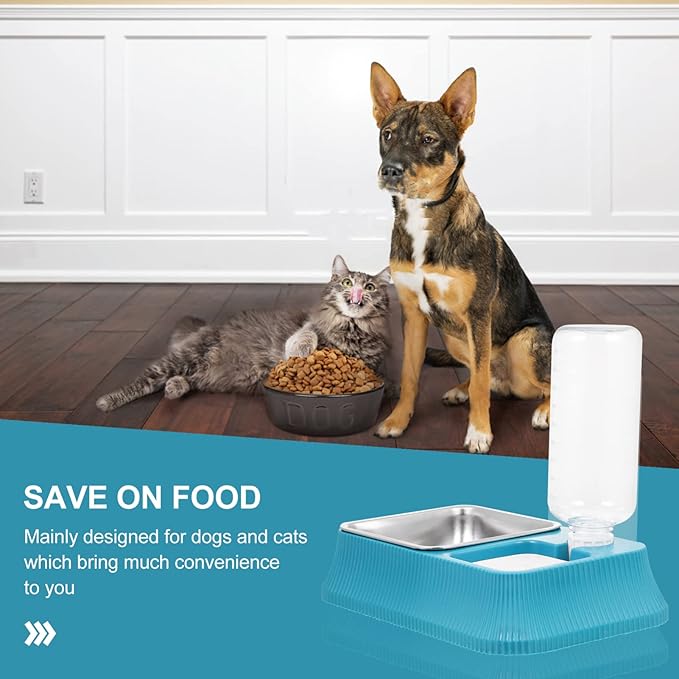 Mipcase Automatic Pet Feeder and Water Dispenser for Dogs and Cats Detachable Food Bowl Smooth Design for Easy Cleaning for Indoor Use