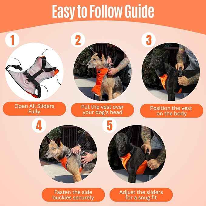 YAP Techno® No Pull Harness Medium Size Dog, 4-Way Adjustable,Temperature Controlled Pet Vest Harness with Easy Control Handle, Dog Harness No Choke for All Breeds; 25-45 lbs (Ultra Pink, Medium)