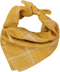 Double Layers Two Tones Dog Cotton Square Bandana Bibs Scarf Kerchief for Small Medium Dogs Boy or Girl - DCB27 Y&W