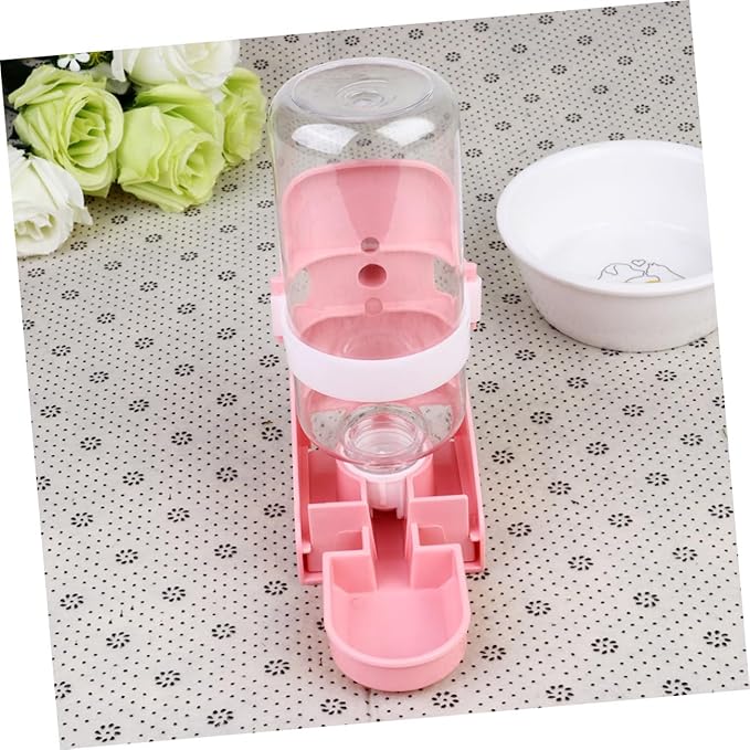 BESPORTBLE Leakproof Automatic Pet Water Dispenser Practical Drinking Feeder for Dogs Cats and Animals Cage Mounted Water Container Pink