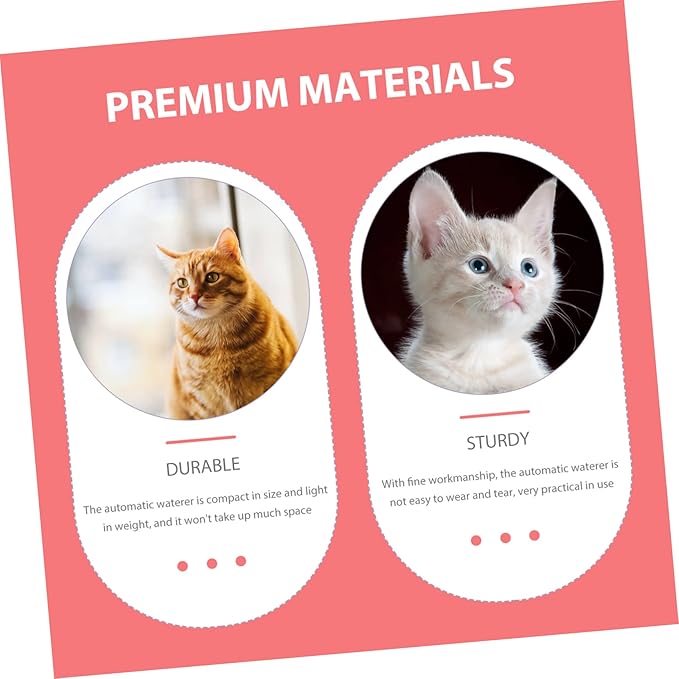 Kitten Water Dispenser Automatic Fountain for Pets White Portable Water Feeding Tool Large Capacity for Home and Outdoor Use Lightweight and Easy to Carry