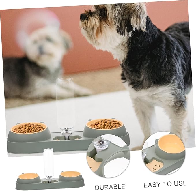 Totority Dog Food Dispenser Automatic Feeder Pet Feeding Bowl Shatter-Resistant Easy to Use Random Style