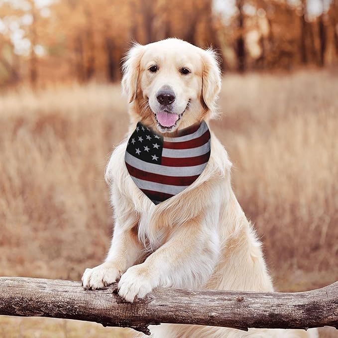 American Flag Dog Bandana Scarf Triangle Bibs Pet Accessories Cat Kerchief