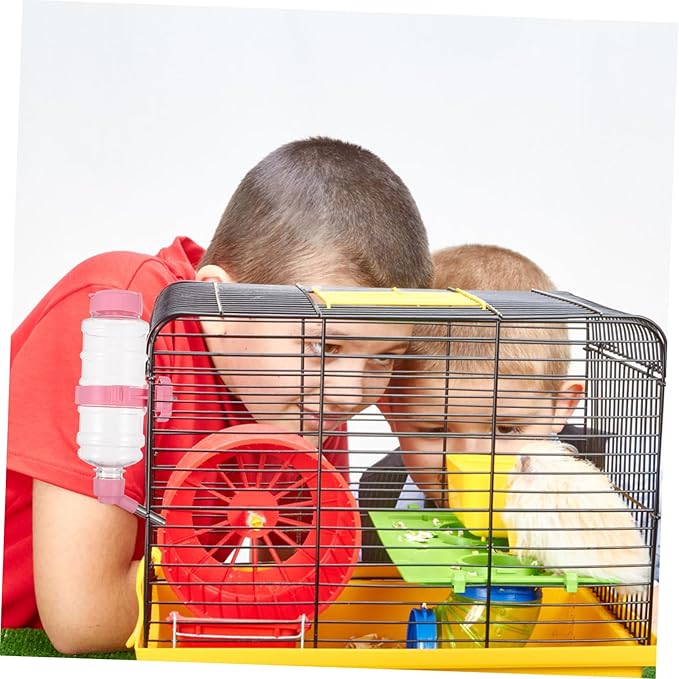 1pc Hanging Pet Water Dispenser Animal Water Bottle for Bunny Pink Feeding Bowl Automatic Feeder