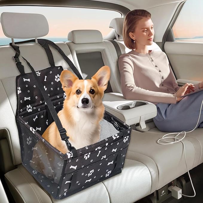 Dog Car Seat - Portable Pet Bag for Cats | Waterproof and Scratch-Proof Dog Car Seat | Pet Booster for Camping Road Trip City Driving Daily Commute Beach Park Family Trips Summer Outdoor Adventure