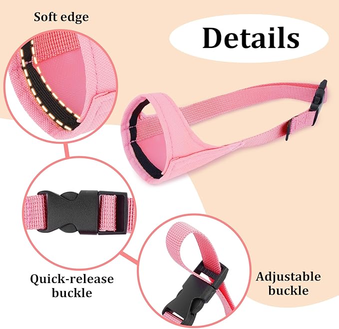 Mayerzon Short Snout Dog Muzzle, Small Muzzle for Chihuahua Shih Tzu American Bully Boxer Puppy, Soft Fabric Mouth Cover for Grooming Vet Visits, Prevent Biting Chewing Fighting