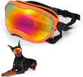 Dog Goggles for Large Dogs, UV Wind Dust Fog Protection, Soft Frame Adjustable Dog Sunglasses, Summer Driving & Winter Snow Eyewear, Tactical Pet Glasses with Elastic Strap (Orange)