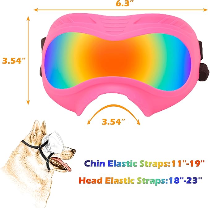 Dog Sunglasses,Doggles Anti-UV Protection, Pet Sunglasses with Adjustable Strap, Suitable for Motorcycle Car Driving Bike Riding Hiking Swimming Wind Dust Fog Dog Eye Protection