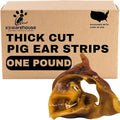 K9warehouse Pig Ears for Dogs - Natural Bulk - 100% Pork Pig Ear Strips for Dogs - Alternative to Rawhide Chews - Thick Cut Pig Ears for Dog Treats for All Breeds Packed in USA - 16oz
