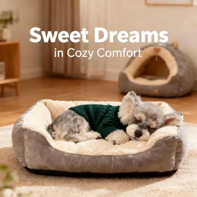 Small/Medium Dog Sweater, Warm Dog Winter Coat w/Sleeves, Comfortable High Neck Premium Dog Clothes for Schnauzer-Best for Holidays, Daily Walks M Green