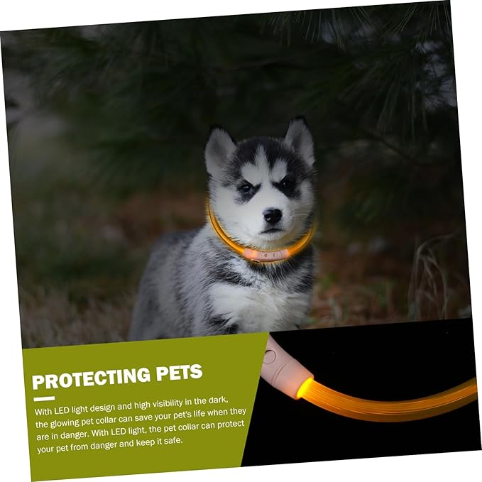 Yardwe Led Dog Collar Flashing for Night Safety USB Rechargeable Pet Collar Clip Reflective Harness for Dogs Puppies