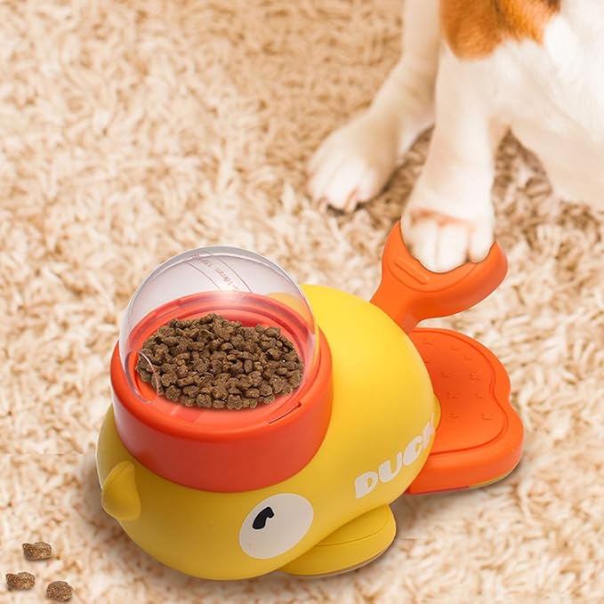 Dog Treat Toy - Cat Food Dispenser | Treat Dispenser Dog Toy | Duck Dogs Treat | Interactive Pet Automatic Feeder Toy | Duck Shape Cat Feeders for Entertainment