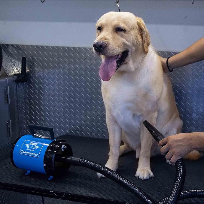 METROVAC AFTD-3 Air Force Commander 2-Speed Pet Grooming Dryer Blue | High Velocity Dog Hair Blower 4.0 HP USA
