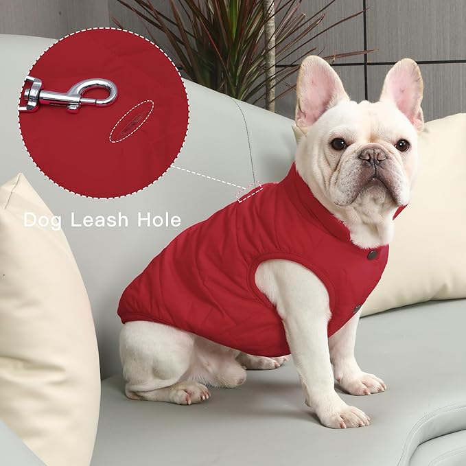 Warm Fleece Dog Jacket for Small Dogs,Puppy Coat for Winter Cold Weather,Red XSmall