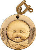 Vintage Pure Copper Pet ID Tags,Personalized Dog Tags,Three-Dimensional Relief Pattern,Lettering on The Front and Back,Custom Tags (C09-Bichon Frise)