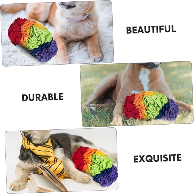Puppy Snuffle Mat Rainbow Color Dog Hiding Pad for Slow Eating Interactive Sniffing Plaything Reduces Prevents Fast Eating Dogs