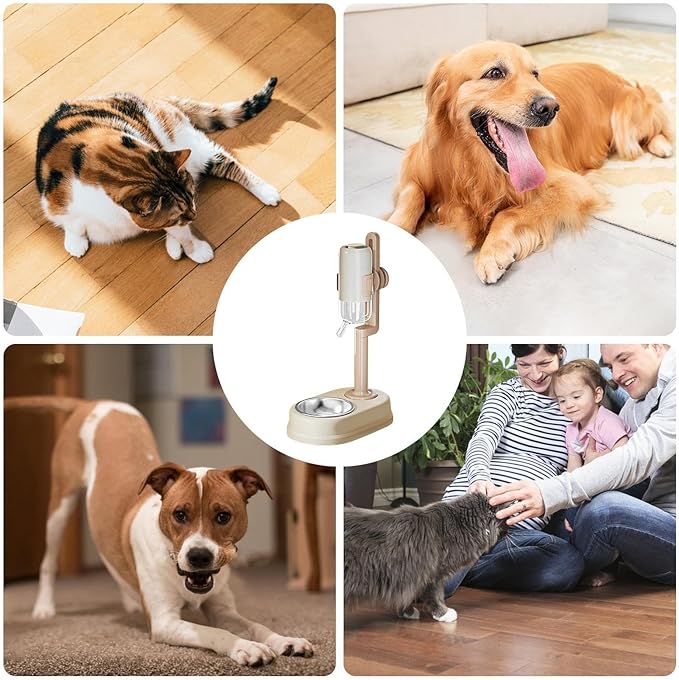 Food Water Automatic Feeders - Automatic Dog Bowl Dispenser, No Drip Easy Clean Pet Feeder, Durable Small Animal Feeding Tool | Dogs Cats Puppies Rabbits for Dogs Cats Puppies Rabbits
