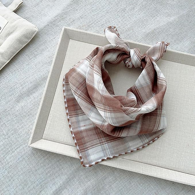 Double Layers Two Tones Dog Cotton Square Bandana Bibs Scarf Kerchief for Small Medium Dogs Boy or Girl - DCB06 B&B
