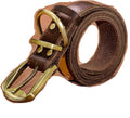 Real Leather Dog Collar Leash Set Personalized Genuine Leather Dog Pet Collars Leashes Custom for Small Medium Large Dog Pitbull Brown Leash M