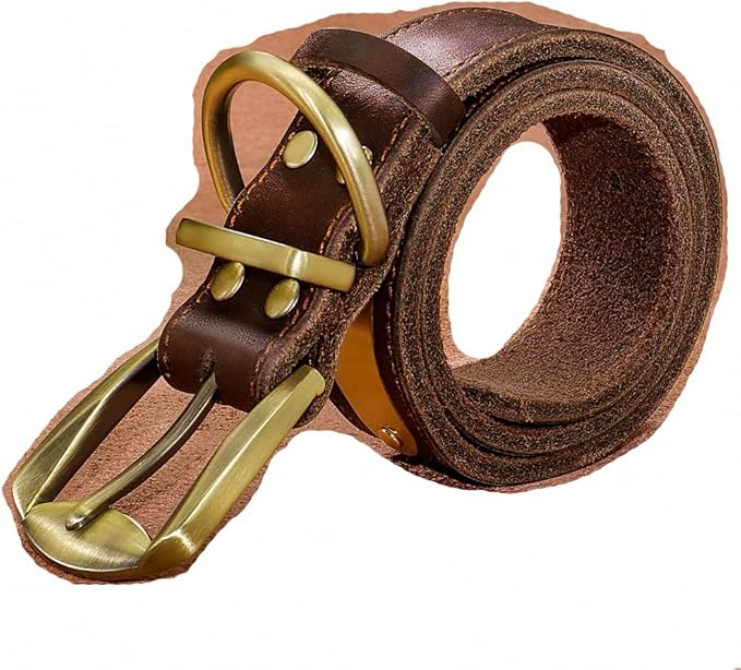 Real Leather Dog Collar Leash Set Personalized Genuine Leather Dog Pet Collars Leashes Custom for Small Medium Large Dog Pitbull Brown Leash L