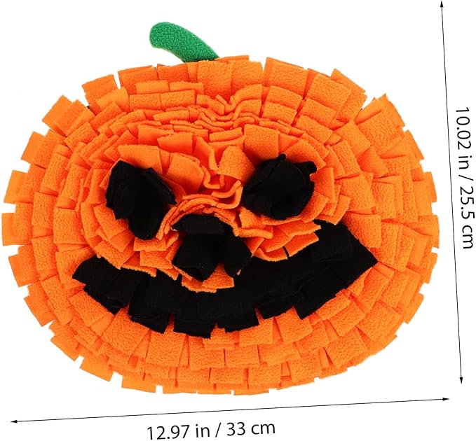 Snuffle Mat for Dogs Pumpkin Shaped Enrichment for Mental Stimulation Soft Polar Fleece Material Compact for All Breeds Safe and Comfortable