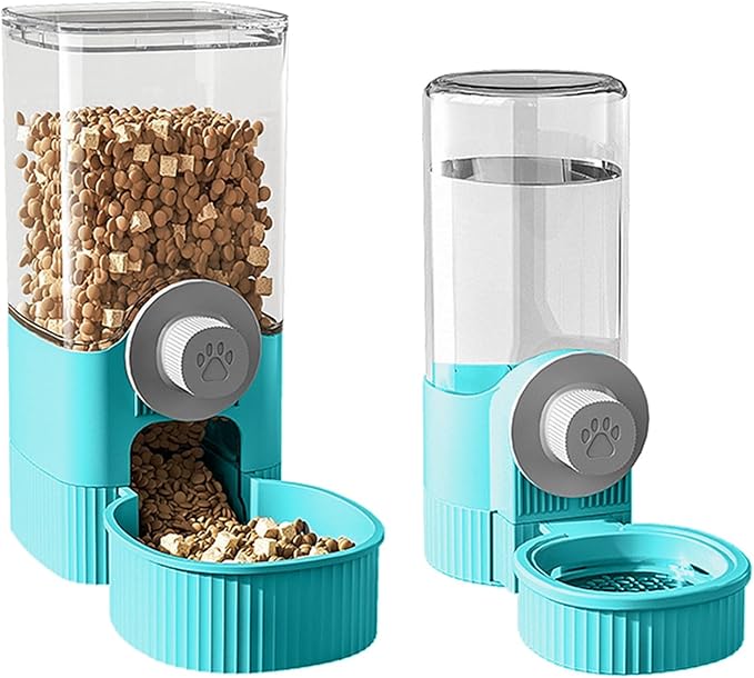 2PCS Pet Water Bowl Food Feeders Automatic Dog Feeding Water Dispenser Hangable Drinking Container for Cage Bowl