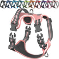 VIVAGLORY Dog Harness Easewalk No Pull Dog Harness with Handle Front Clip & Back Clip for Training Walking Lifting, No Pull Adjustable Easy On Padded Comfortable for Pet, S, Sakura Pink - Patterned