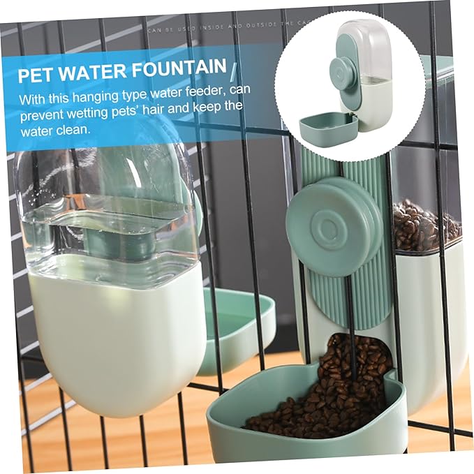 POPETPOP 3pcs Hanging Automatic Pet Water Dispenser for Dogs and Cats Compact and Leak Pet Feeding Device for Cage and Crate Use Easy Installation Mint Green