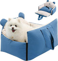 Dog Car Seat, Car Seat for Small Dogs with Harness, Machine Washable Front Back Seat Dog Car Seat, Portable Pet Travel Car Seat for Puppy Cat (Blue)