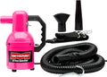 METROVAC Quick Draw Compact Pet Dryer - Dog Vacuum for Shedding Grooming - Hot Pink & Single Speed