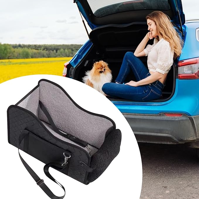 Portable Dog Car Seat, Pet Cushion Bed Carrier, Foldable Travel Accessory with Lightweight Build, Under 14lbs Puppy Seat for Car Stroller, Pet Bed with Soft Material, Travel Gear for Picnic and Truck
