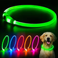 Flashseen LED Dog Collar, USB Rechargeable Glowing Lighted Up Collar, Cuttable Water-Resistant TPU Safety Collar Lights for Small Medium Large Dogs
