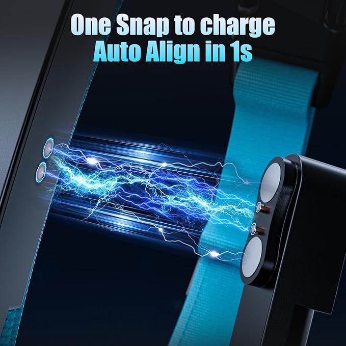 LED AirTag Dog Collar - Brightest Light Up Dog Collars - IP68 Waterproof Air Tag Dog Collar Holder - 1,600 Feet of High Visibility - Magnetic Charging - Dog Lights for Night Walking, Blue L