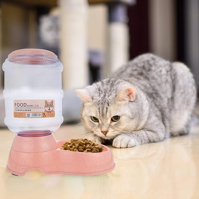 Automatic Pet Food Dispenser Capacity Unique Design Pet Feeder for Dogs Cats Home Decoration Non-tip Feature for Dry Food Supply