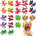 PET SHOW 20pcs/10pairs Curly Dog Hair Bows with Rubber Bands for Small Medium Dogs Spiral Puppy Swirl Topknot Cat Festival Hair Accessories Pet Favor Gift (Holiday Assorted)