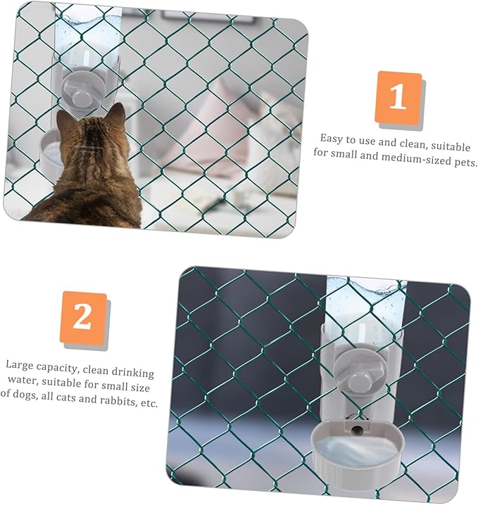 YARNOW Automatic Dog and Cat Water Feeder Hanging Design Non-Spill Plastic PET Water Dispenser for Dogs and Cats for Crate Use and PET Feeding Supplies