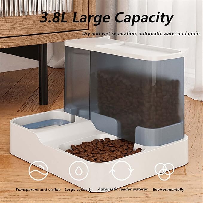 Dog Water Bottles Automatic Pet Water Dispenser Feeding Bowl Dog Drinking Cat Food Container(Grey)