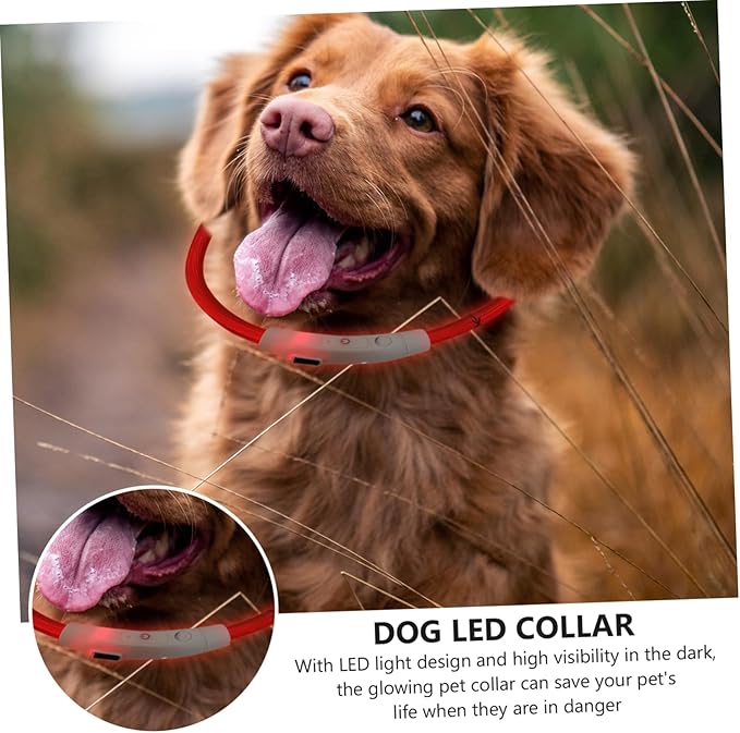KESYOO Led Dog Collar USB Rechargeable Glow Collar for Dogs Night Safety Pet Supply Clip