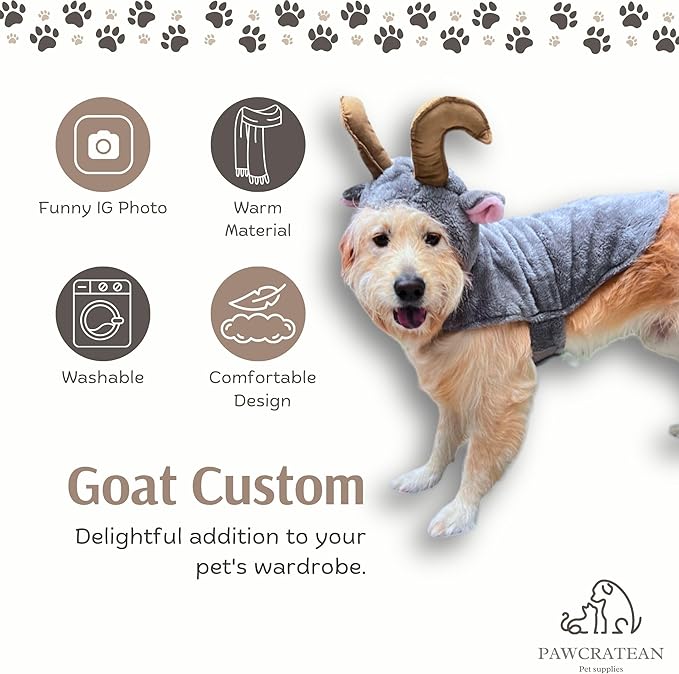 Pet Custom Dog Custom Cat Custom Hoodie, Sporty Look, Funny Gift, Halloween Holiday (Goat with Hat, Medium)