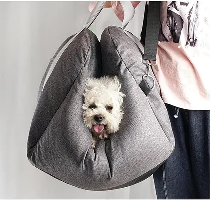 Dog Car Seat Pet Booster Seat for Small Dogs Under 22 lbs Fully Detachable and Washable for Travel Carrier Bed with Carrier Handles and Non-Slip Base
