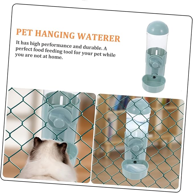 Pet Hanging Water Dispenser Automatic Cage Feeder for Dogs and Cats Prevents Spills Bottle Design for Easy Monitoring for Puppies and Animals