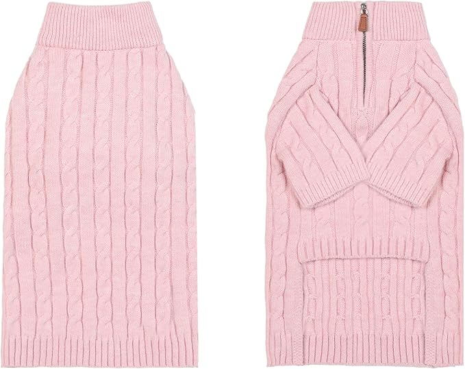 Small/Medium Dog Sweater, Warm Dog Winter Coat w/Sleeves, Comfortable High Neck Premium Dog Clothes for Labrador-Best for Holidays, Daily Walks XL Pink