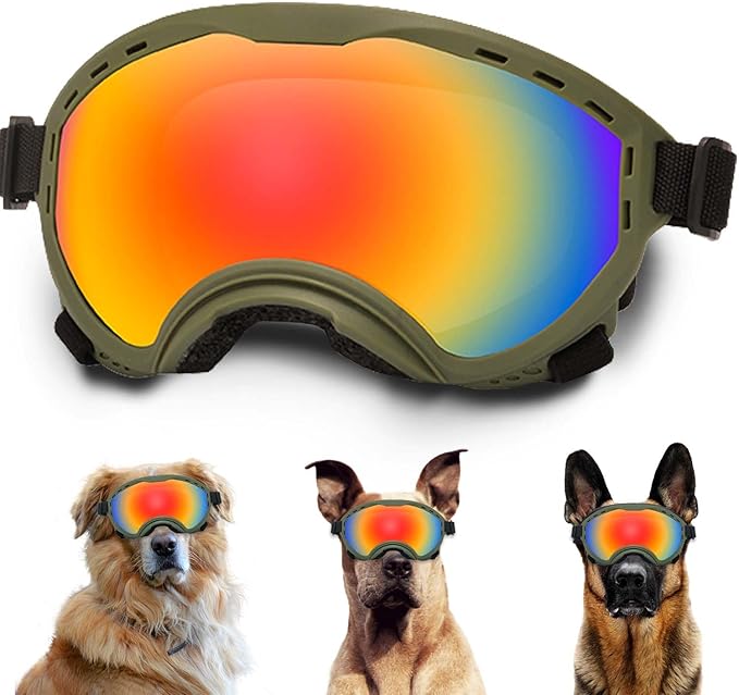Dog Sunglasses with Adjustable Strap, UV Protection, Winproof Puppy Sunglasses, Suitable for Dogs Eyes Protection,Soft Dogs Goggles